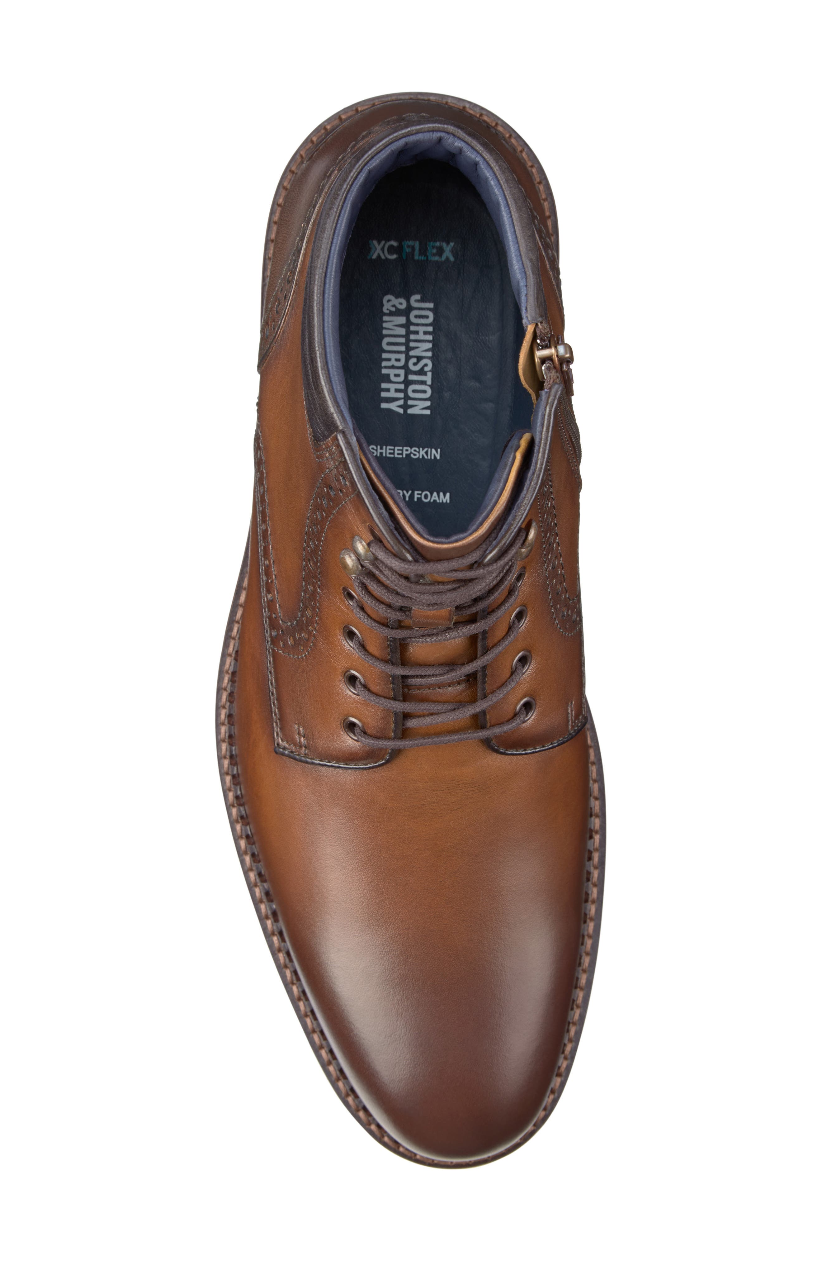 Johnston & Murphy XC Flex Connelly Lace-Up Leather Boot, Alternate, color, Tan Full Grain