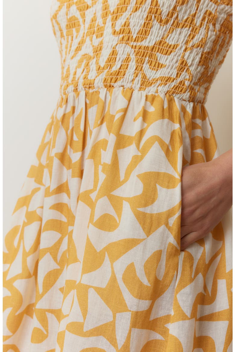 Selene Geo Print Smocked Tiered Maxi Sundress, Alternate, color, MARIGO GEO
