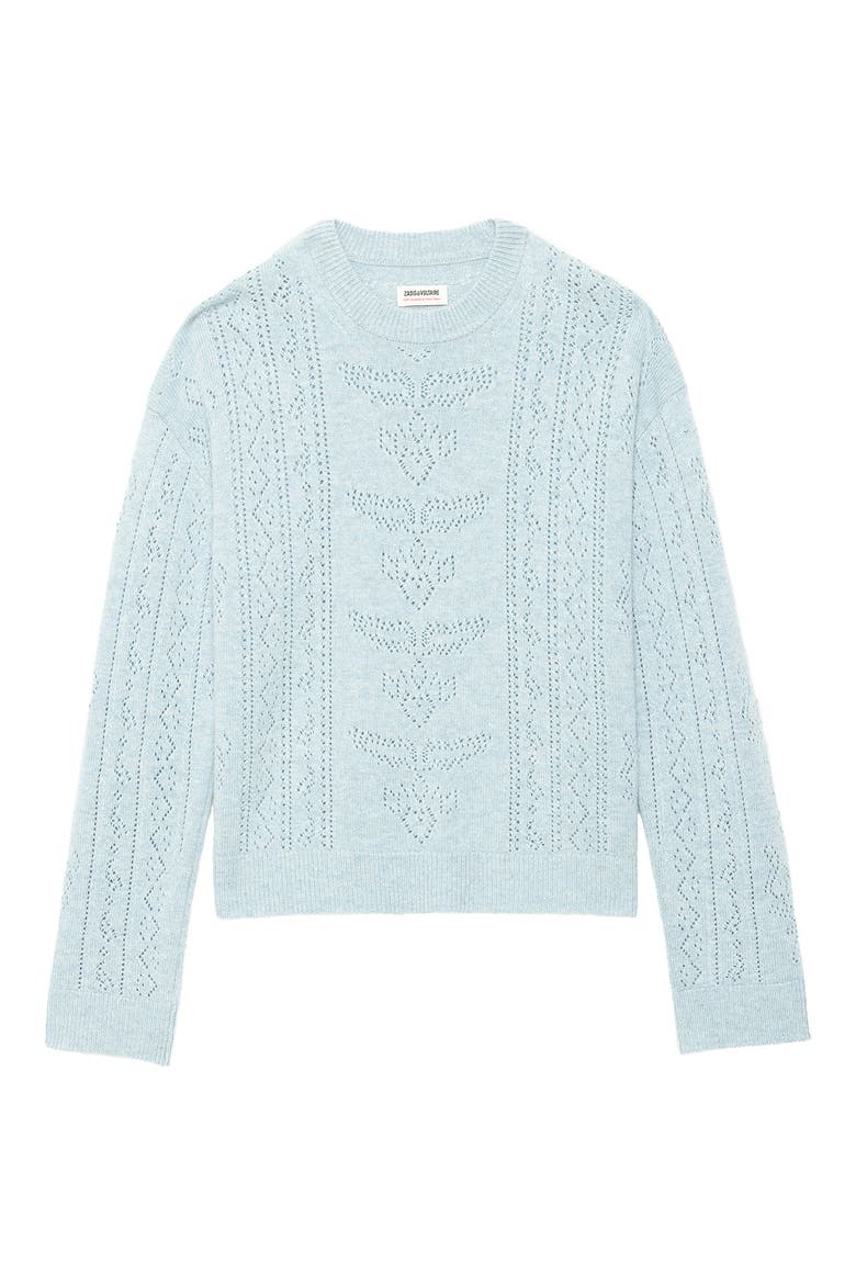 Markuz Pointelle Crewneck Sweater, Alternate, color, FROZEN