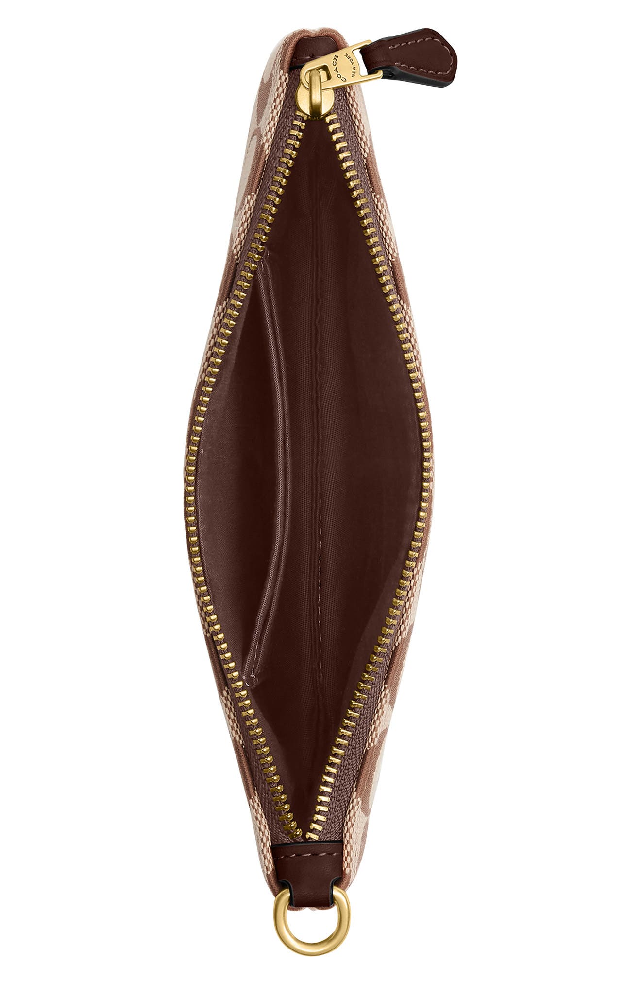 Signature Jacquard Essential Small Wristlet, Alternate, color, B4/ KHAKI MAPLE