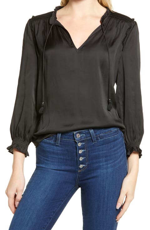 Kaylynn Tie Neck Long Sleeve Blouse