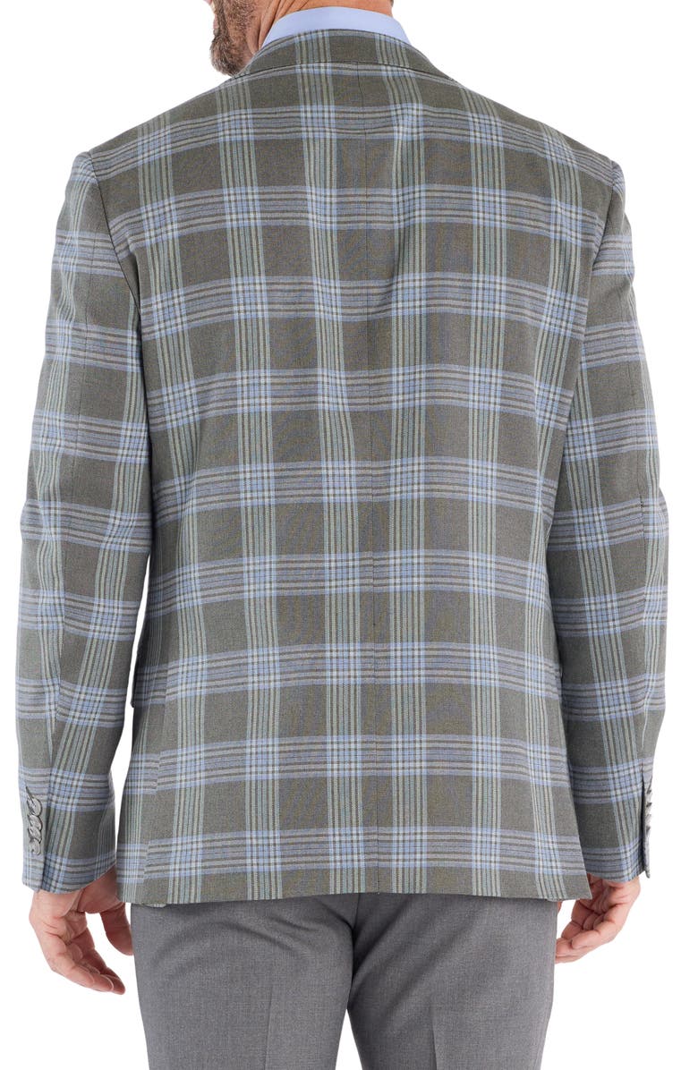 SAVILE ROW CO Olive & Blue Plaid Sport Coat, Alternate, color, Olive