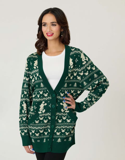 Printed Knit Long Cardigan