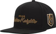 Mitchell & Ness Men's Mitchell & Ness Black Vegas Golden Knights Core Team Script 2.0 Snapback Hat