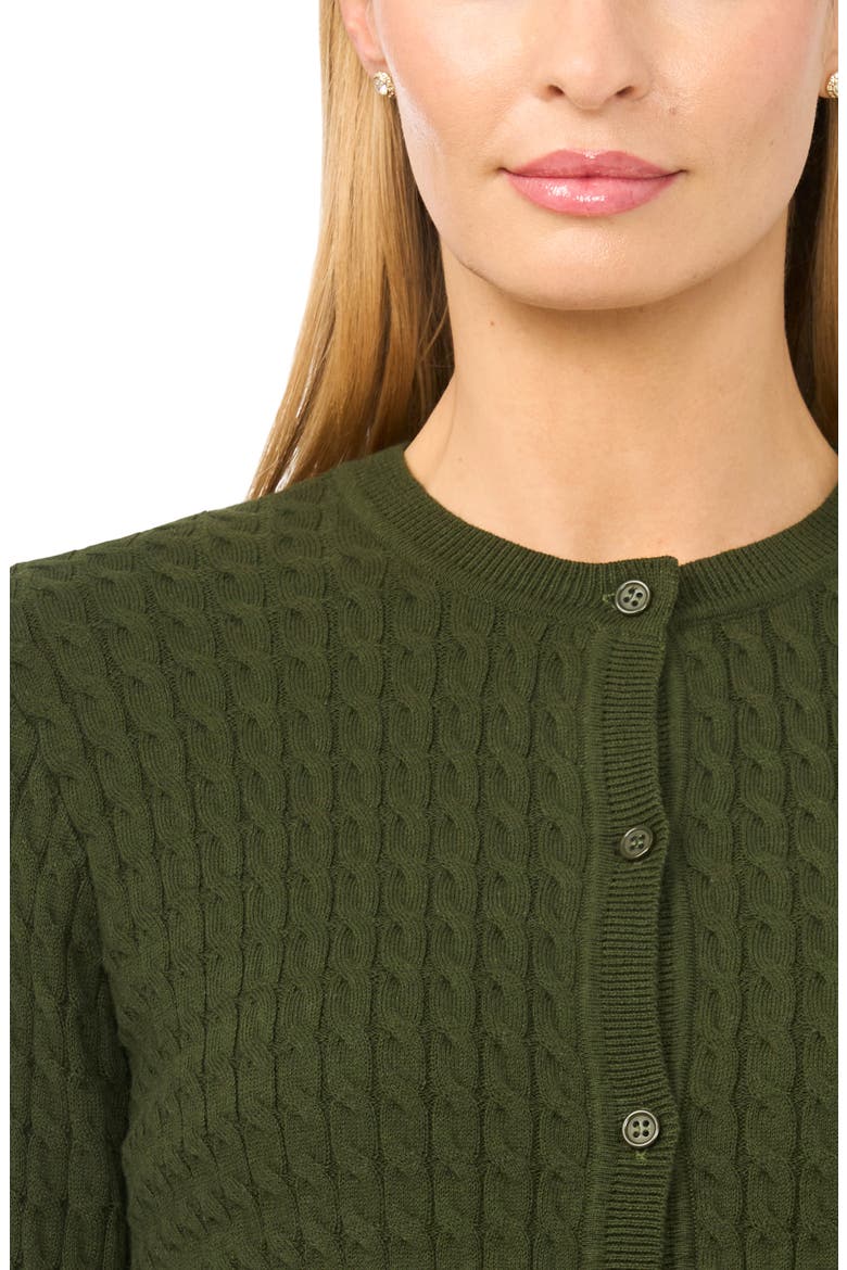 Cable Stitch Cotton Cardigan, Alternate, color, MIDNIGHT SAGE