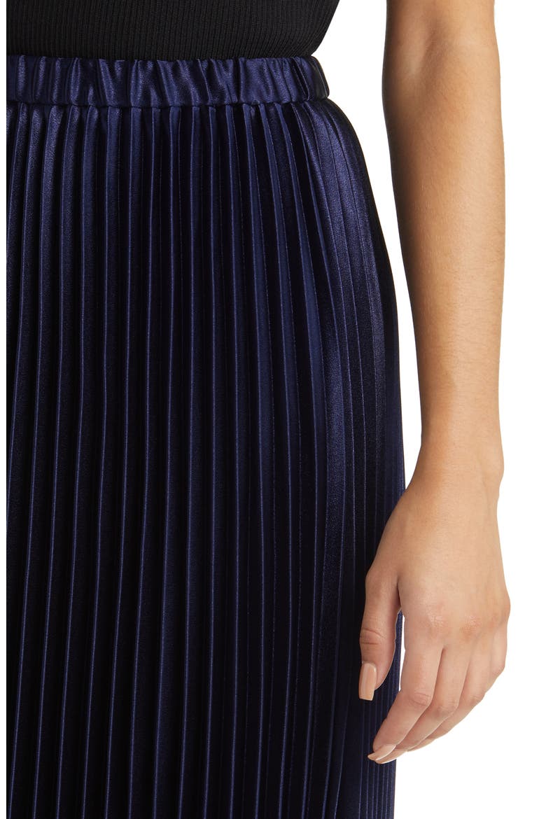 Pleated Satin Skirt, Alternate, color, DISTANT MOUNTAIN