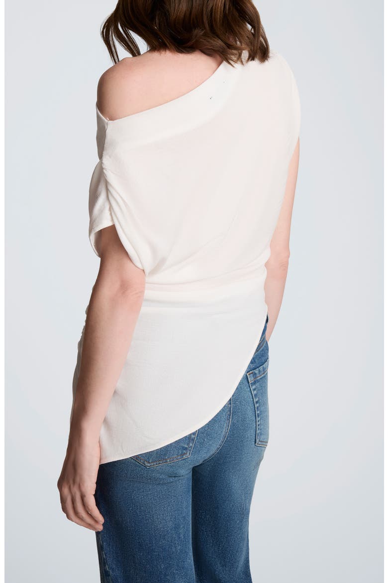 Asymmetric Hem One-Shoulder Sweater, Alternate, color, PURE WHITE