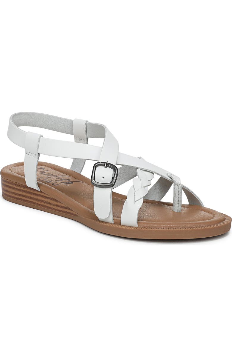 Blowfish Malibu April Wedge Sandal, Main, color, White Faux Leather