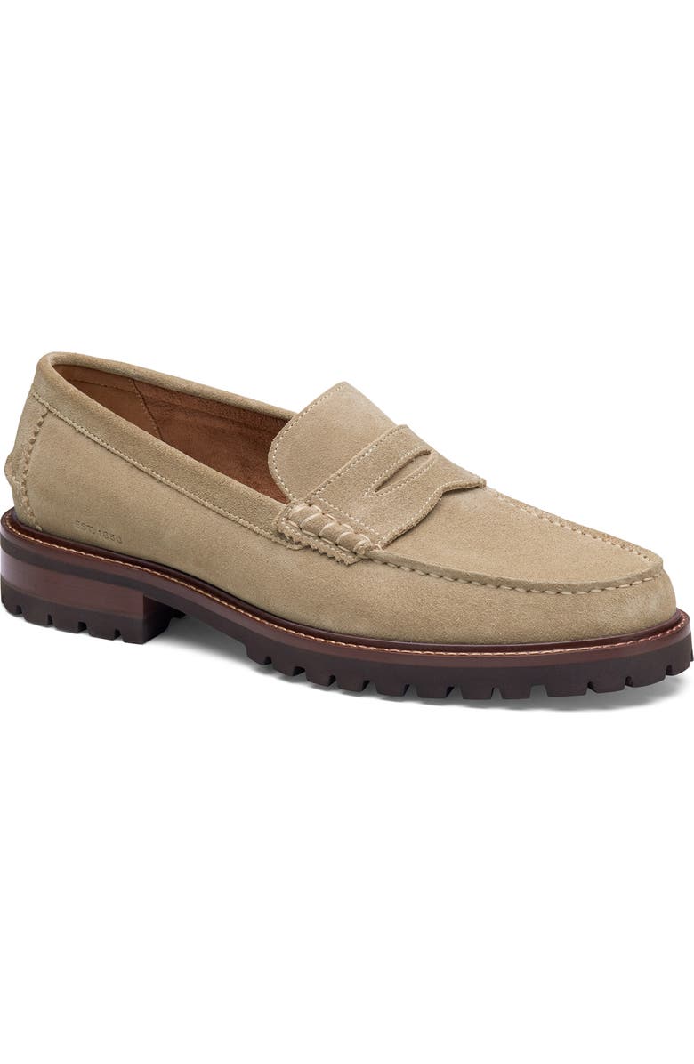 Johnston & Murphy Collier Penny Loafer, Main, color, Beige Suede