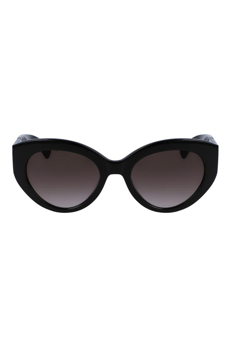 54mm Gradient Cat Eye Sunglasses, Main, color, BLACK