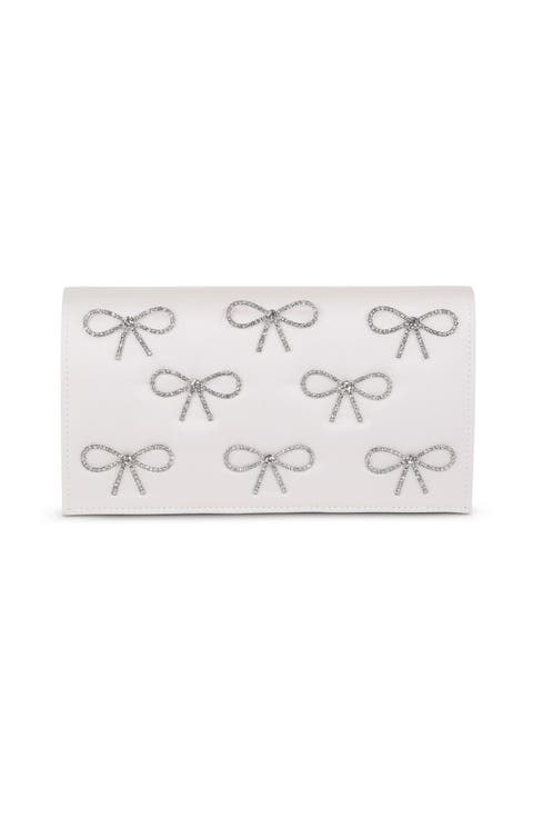 Julia Crystal Bow Flap Clutch