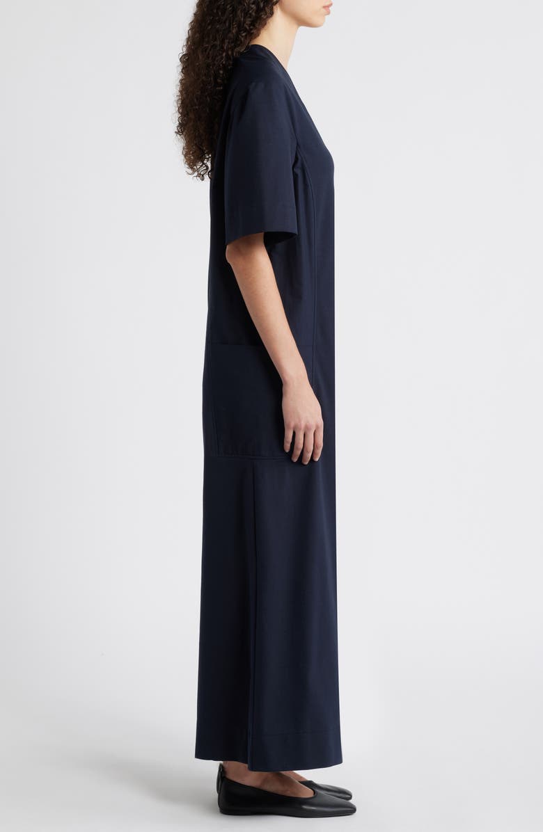 COS V-Neck Cotton Blend Jumpsuit, Alternate, color, 