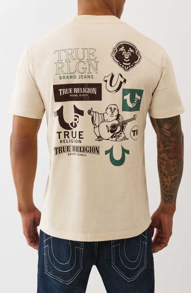 True Religion Mixed Logo Graphic T-Shirt, Alternate, color, Fog