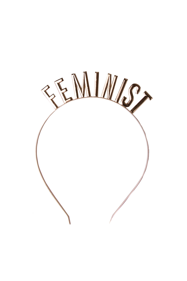 Witty Metal Headband, Main, color, Feminist