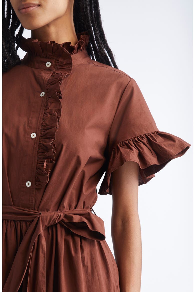 Victoria Ruffle Front Dress, Alternate, color, CHOCOLATE