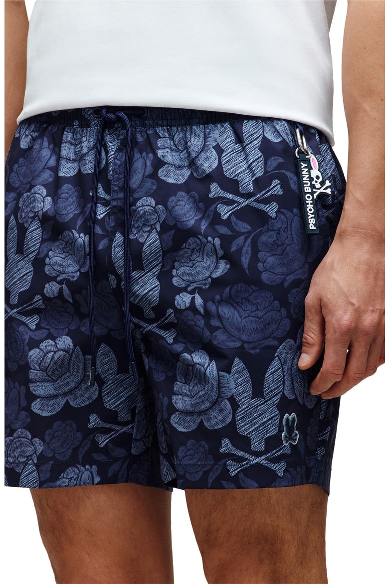 Rowen Print Swim Trunks, Alternate, color, EVENING BLUE