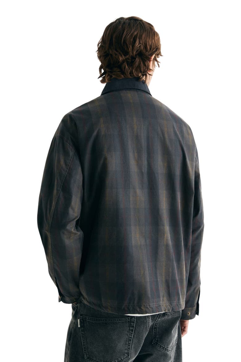 Striped Printed Oxford Shirt, Alternate, color, Navycheck