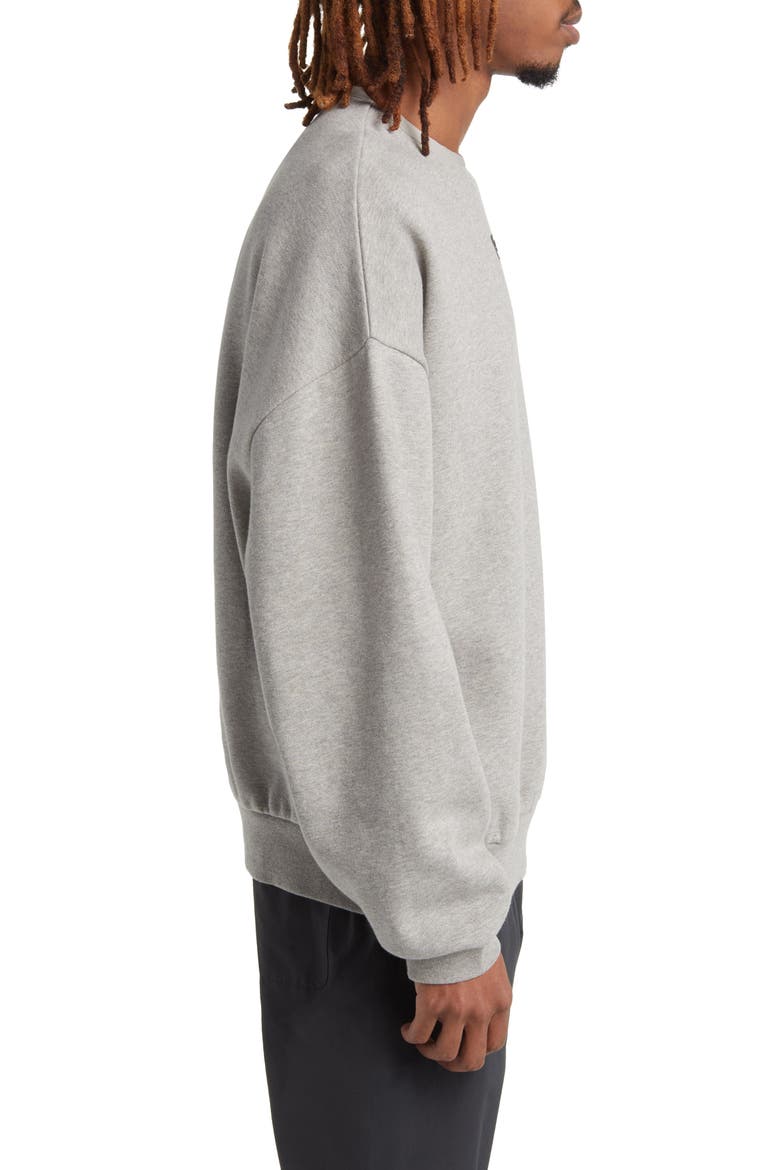 Crewneck Cotton Blend Sweatshirt, Alternate, color, DARK HEATHER OATMEAL