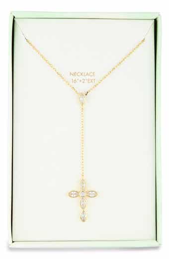 ARGENTO VIVO Cross Lariat Necklace