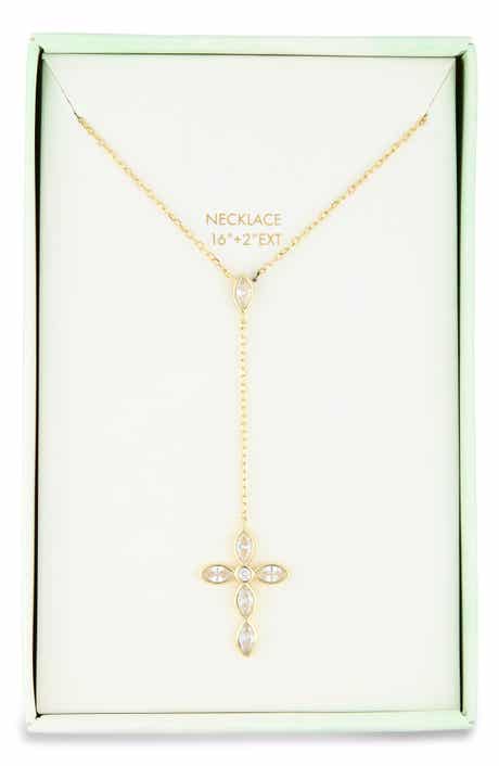 ARGENTO VIVO Cross Lariat Necklace