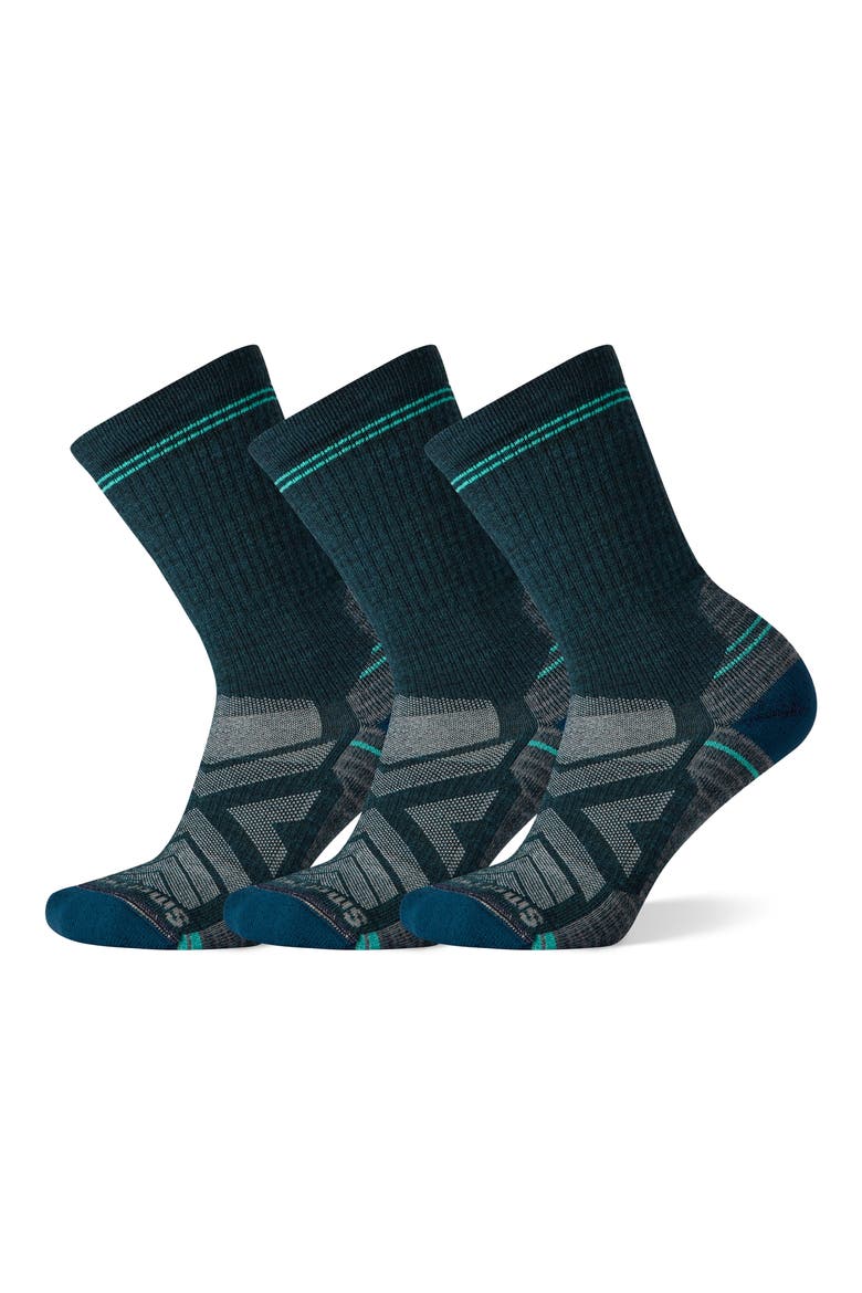 Hike Light 3-Pack Cushion Crew Socks, Main, color, TWILIGHT BLUE