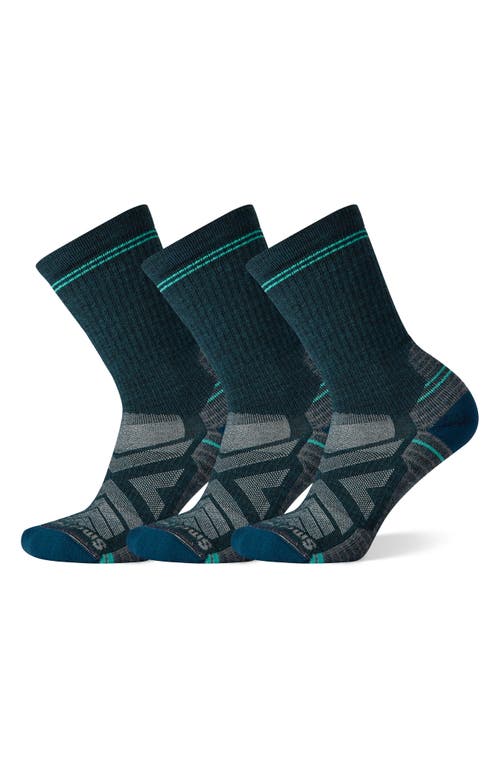 Smartwool Hike Light 3-pack Cushion Crew Socks In Twilight Blue