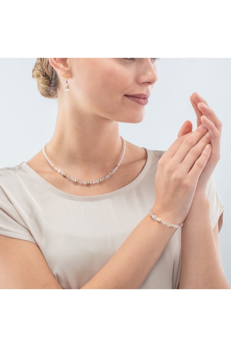 Mini Cubes Necklace, Alternate, color, White