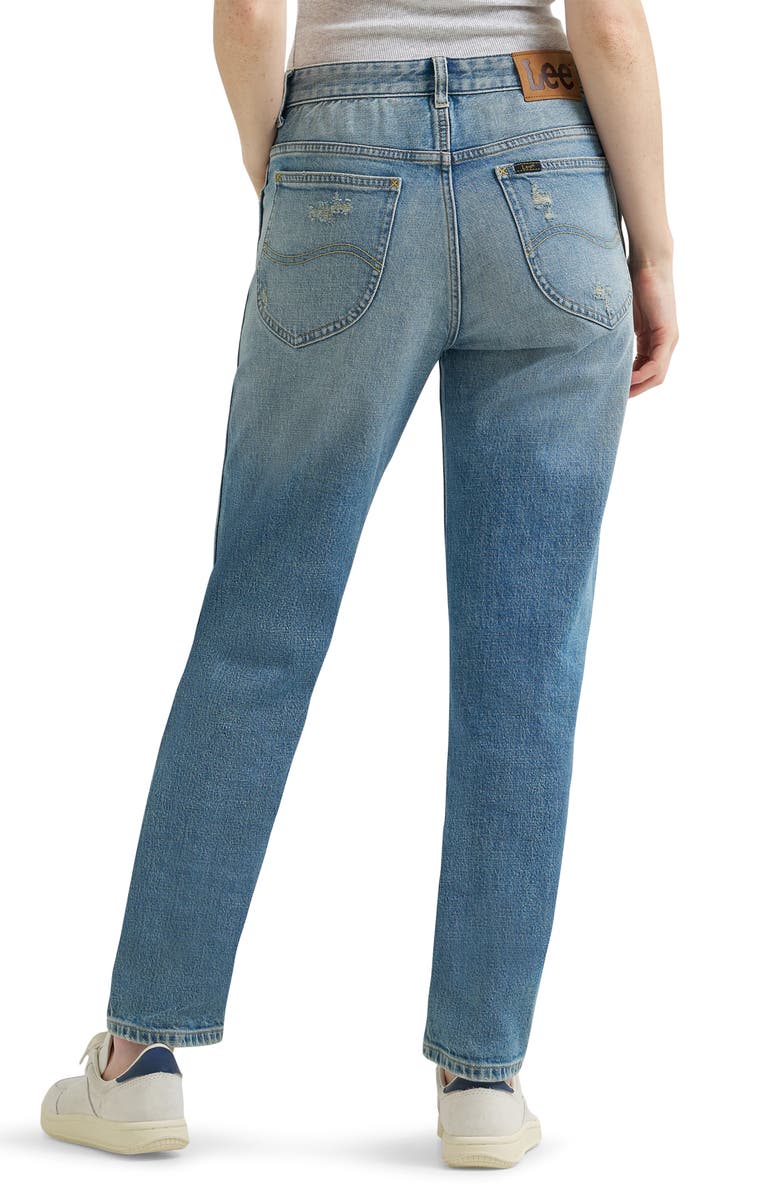 Lee Rider<sup>™</sup> Ripped Slim Straight Leg Jeans, Alternate, color, Light Daze Dx