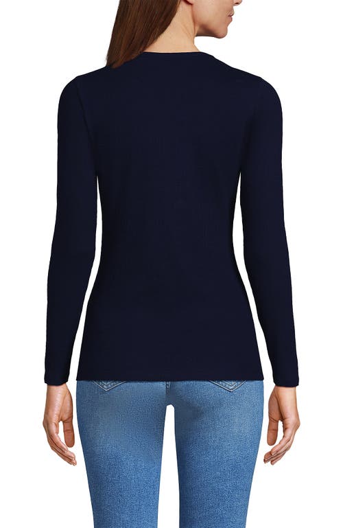 Lands' End Cotton Rib T-shirt In Blue