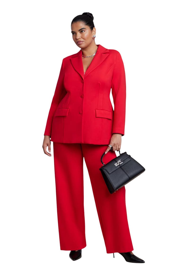 The Ultimate Stretch Nipped Waist Blazer (plus), Alternate, color, BARBADOS CHERRY