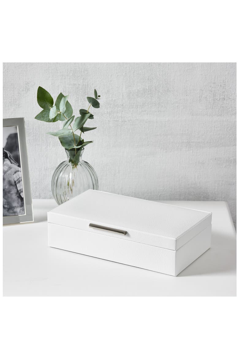 Medium Leather Jewelry Box, Alternate, color, WHITE