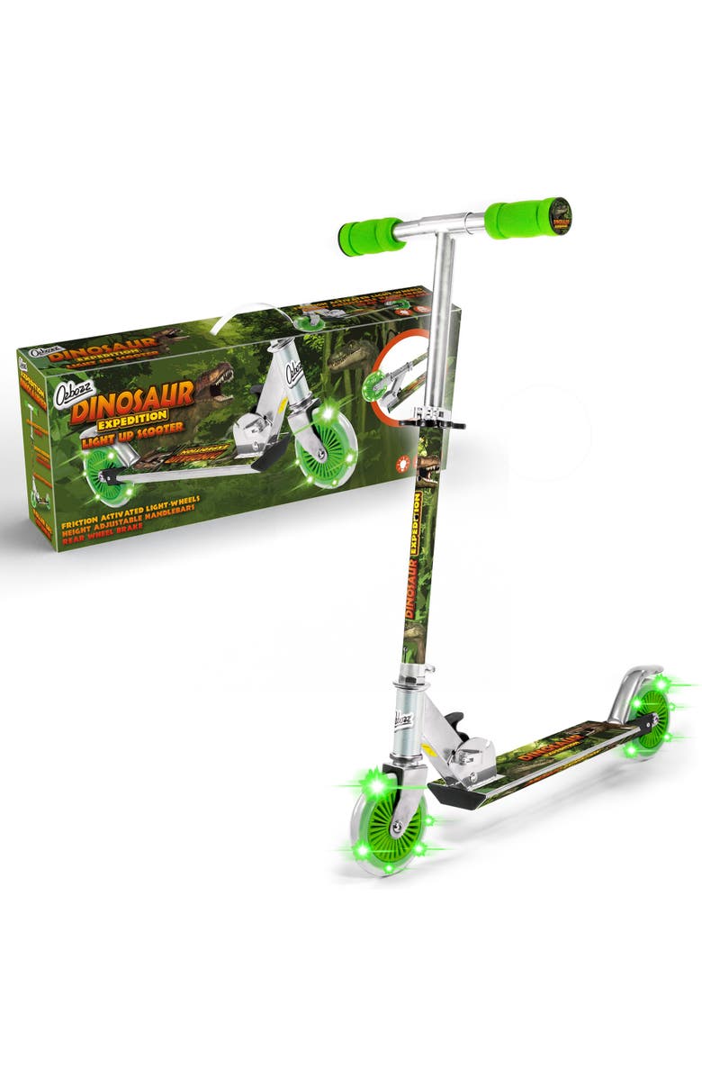 Ozbozz Dinosaur Scooter with 2 Light Up Wheels, Alternate, color, Multicolored