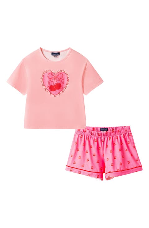 Kids' Cherry Print Two-Piece Short Pajamas (Big Kid)