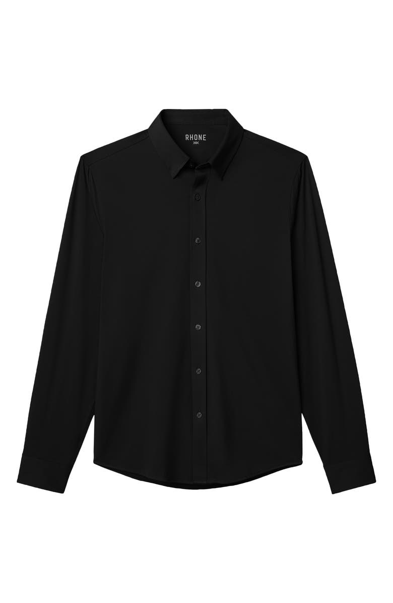 Rhone Commuter Slim Fit Button-Up Shirt, Alternate, color, Black Oxford