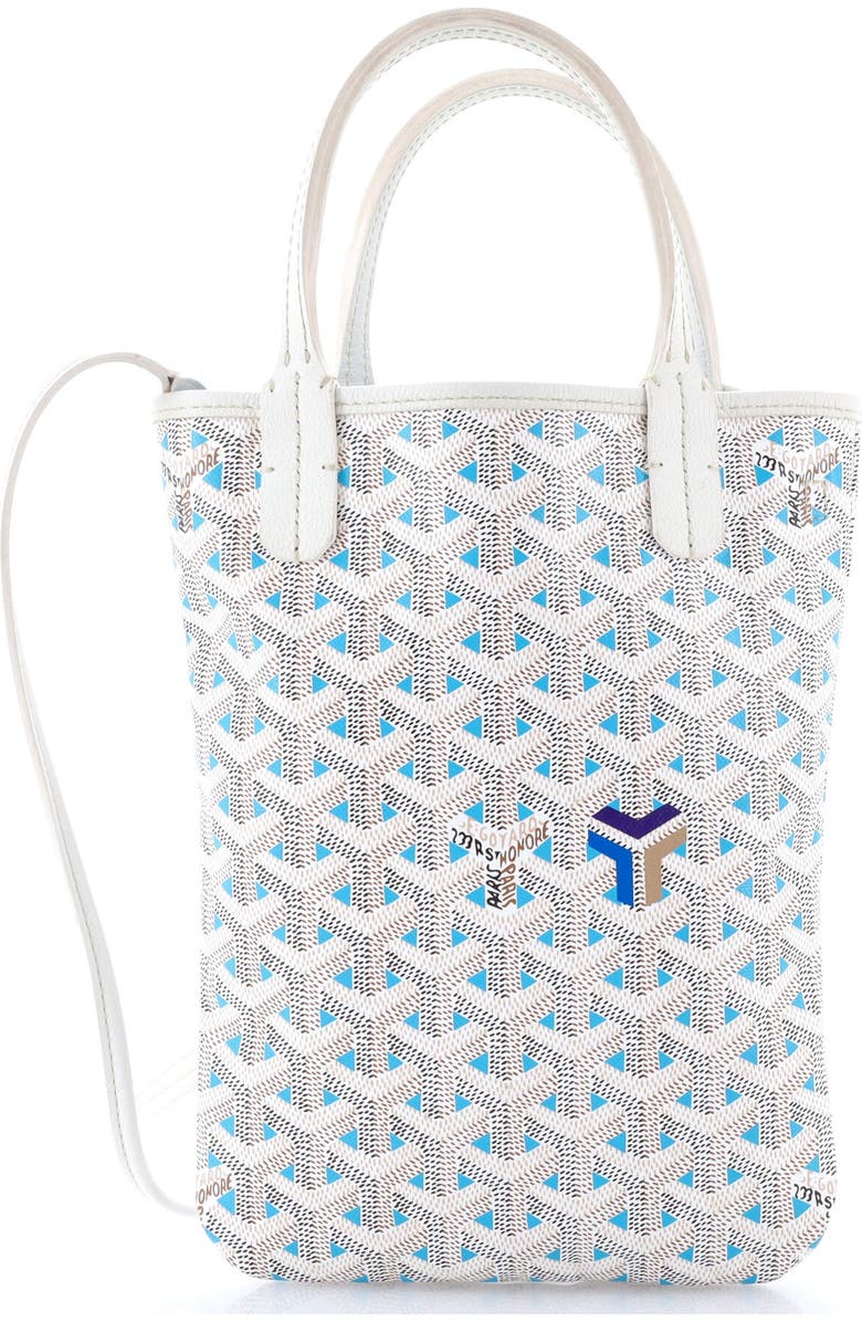Pre-Owned Goyard Poitiers Tote Claire Voie Coated Canvas Mini, Main, color, White