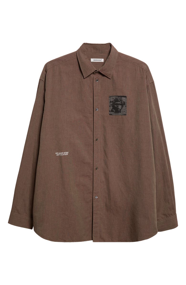 Undercover Oversize Button-Up Shirt, Alternate, color, Brown Check