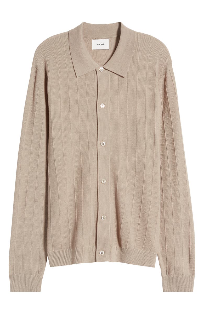 NN07 Thor Rib Wool Blend Cardigan, Alternate, color,