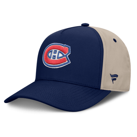 Men's Fanatics Navy/Tan Montreal Canadiens 2026 Stanley Cup Playoffs Locker Room Adjustable Hat