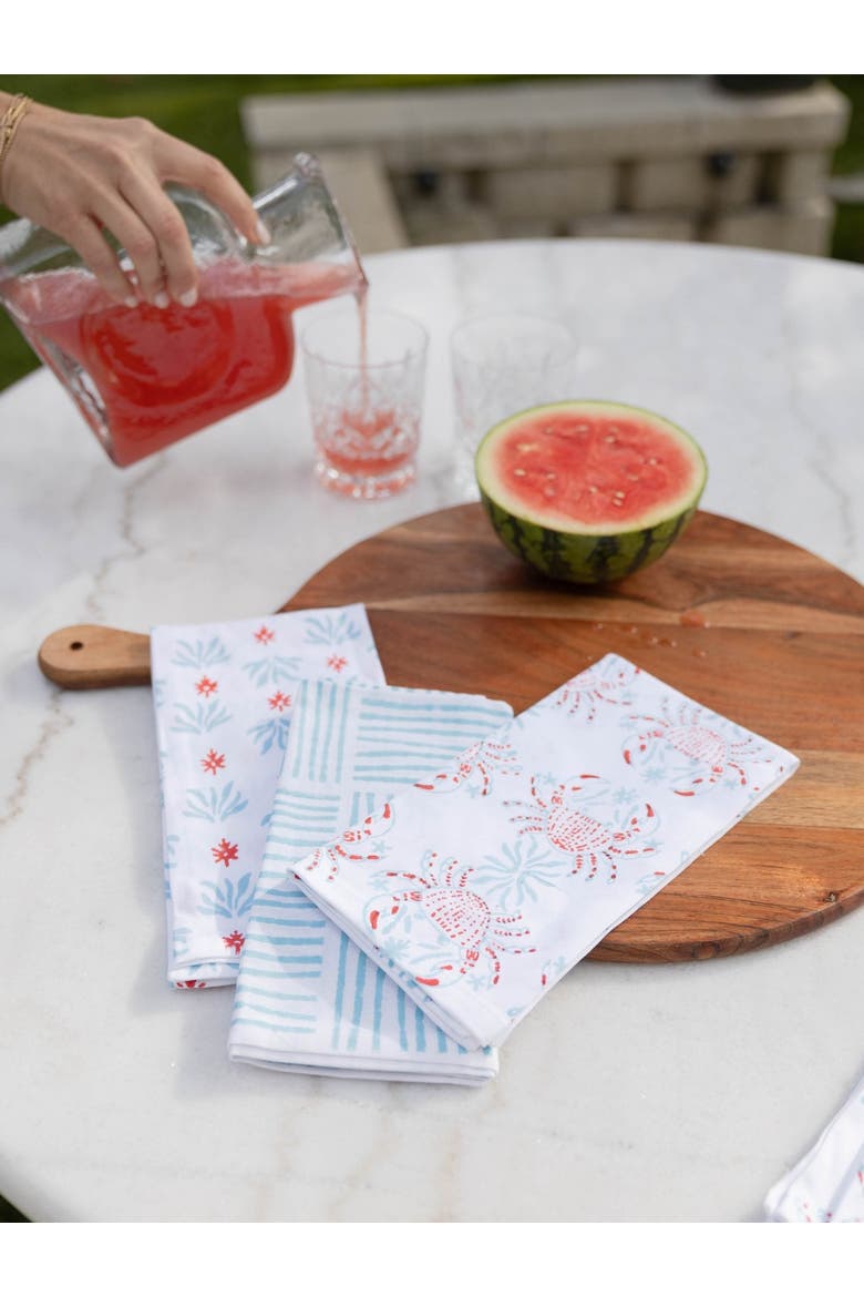 Seagrass Napkins - Set of 4, Alternate, color, Saltwater & Poppy