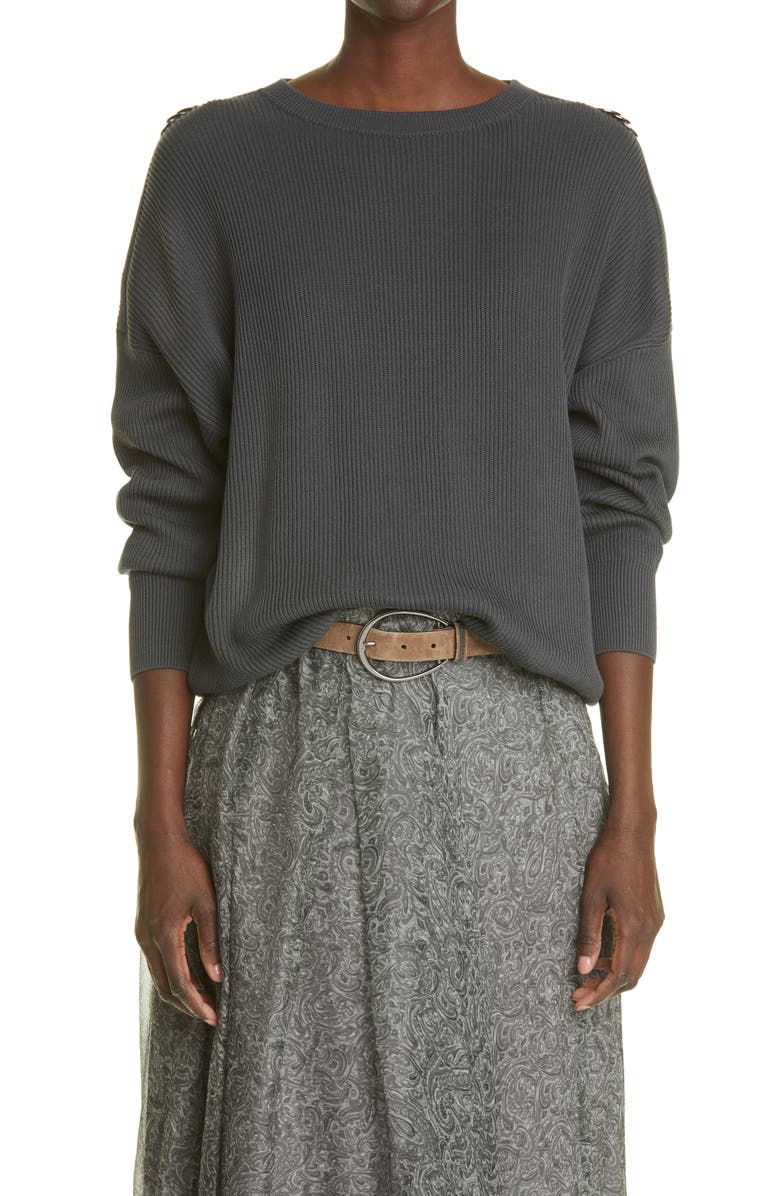 Brunello Cucinelli Lightweight Cotton Sweater, Main, color,