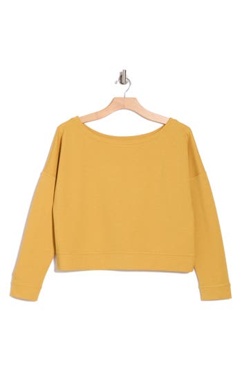 Travismathew Portugal Boat Neck Sweatshirt In Heather Bright Gold