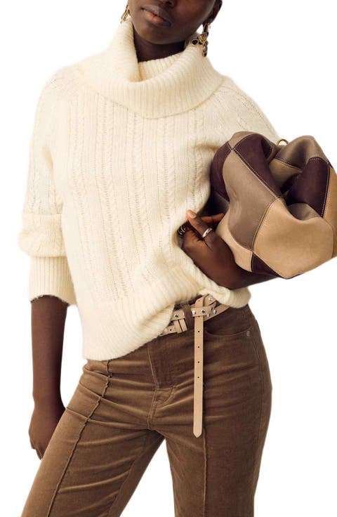 Pointelle Turtleneck Sweater