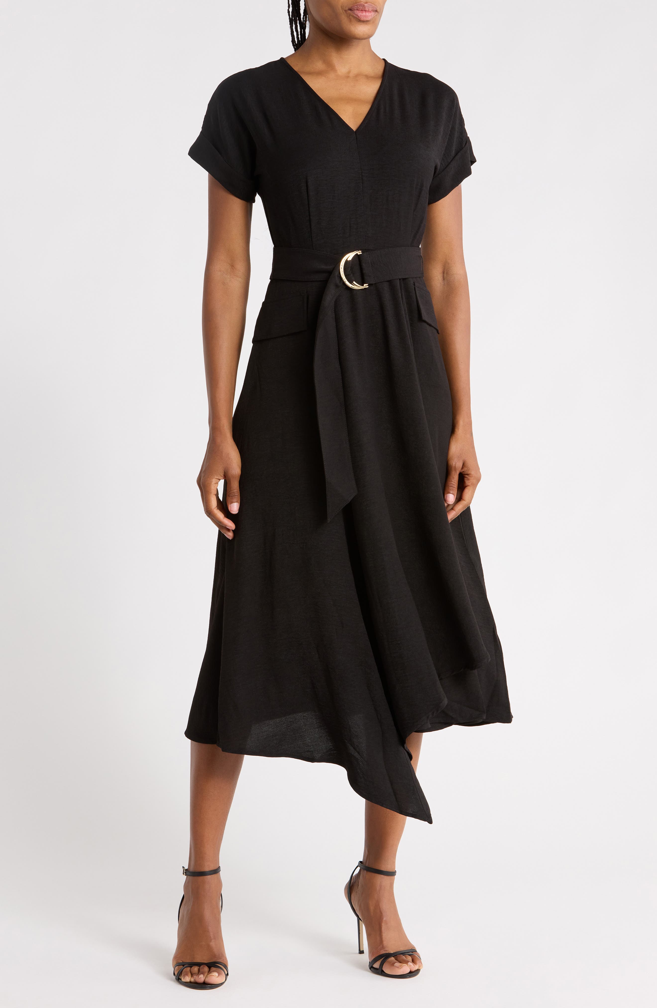 Aerowash Belted Asymmetric Midi Dress