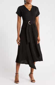 Aerowash Belted Asymmetric Midi Dress