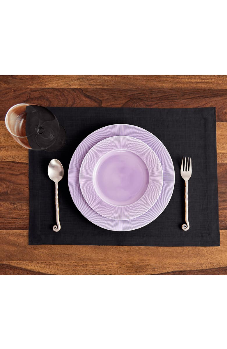 Solino Home Linen Placemats - Diana, 14" x 19" Inch, Alternate, color, Black