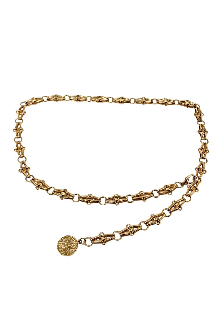 Vintage 1970s  Chain Belt, Main, color, Gold