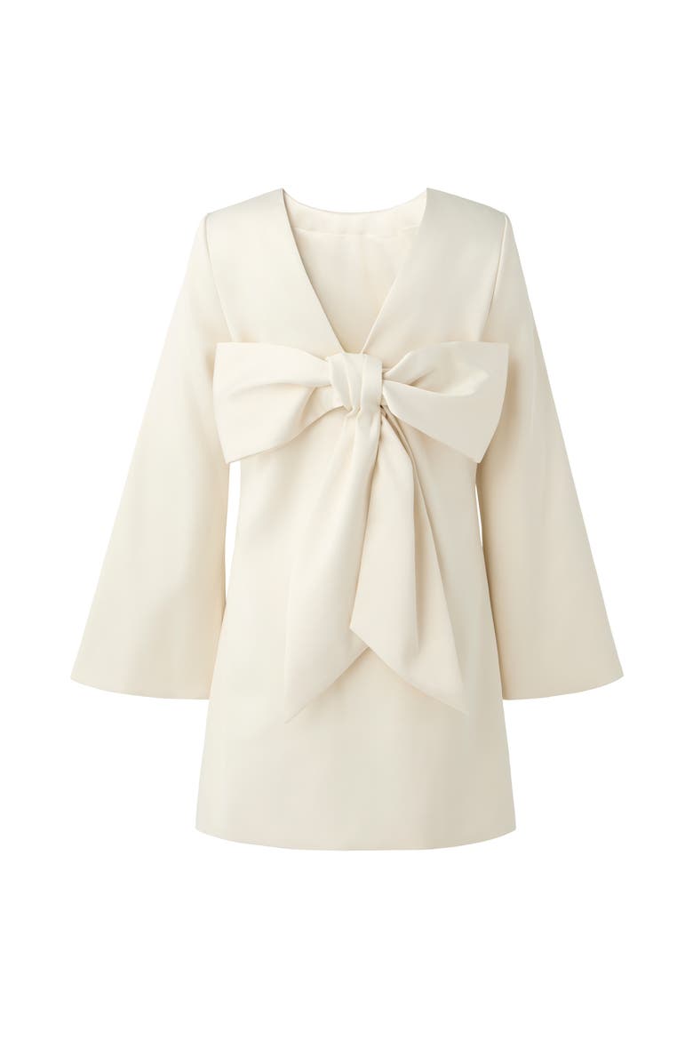Elna Bow Detailed Mini Dress, Alternate, color, Vanilla
