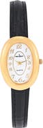 Peugeot Vintage Petite Oval Leather Strap Watch- 30x22MM