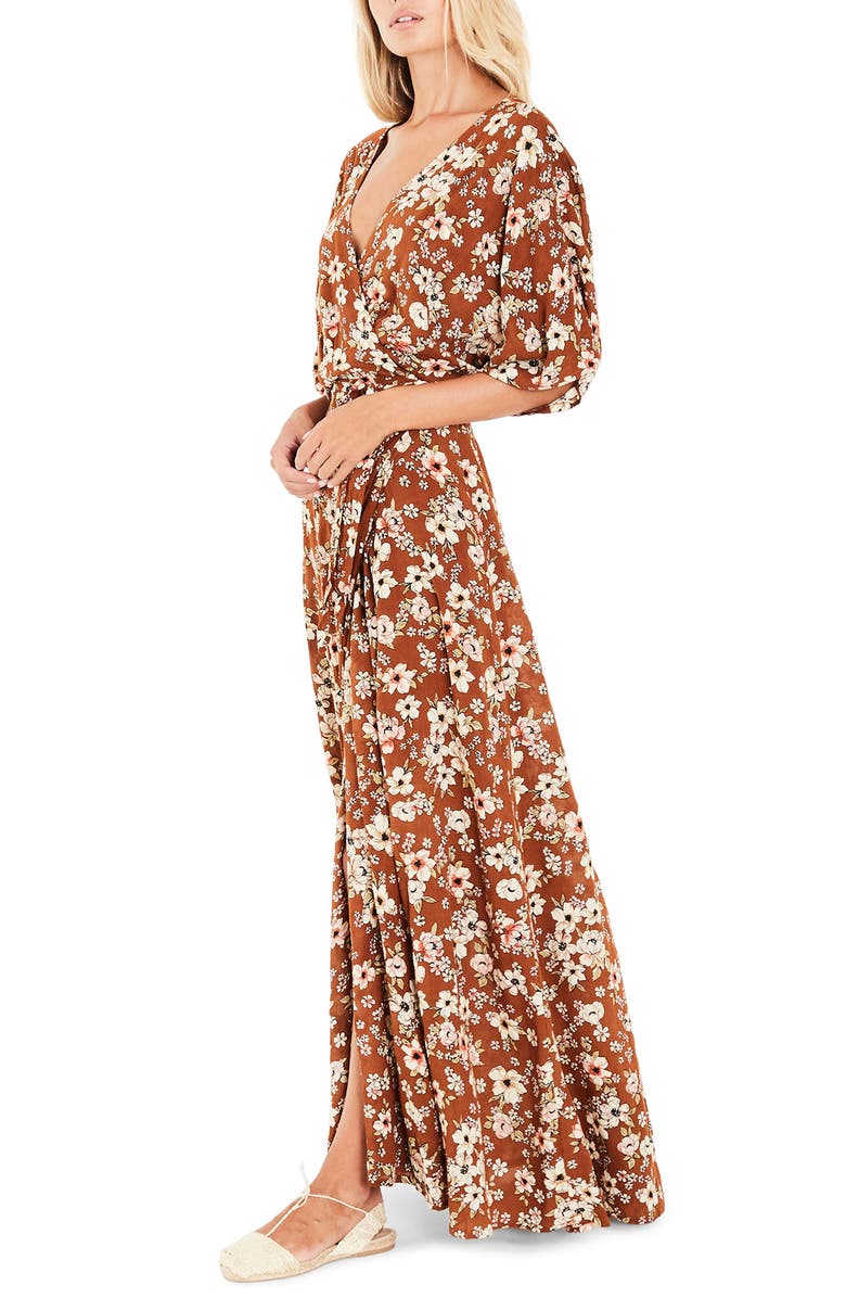 Faithfull the Brand Bergamo Maxi Wrap Dress, Alternate, color, 