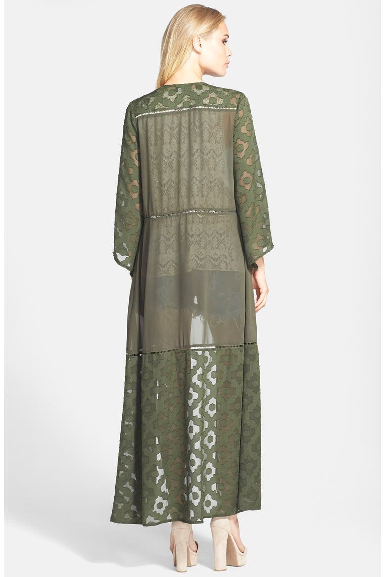 ASTR Jacquard Mixed Media Robe, Alternate, color, GREEN JEWEL